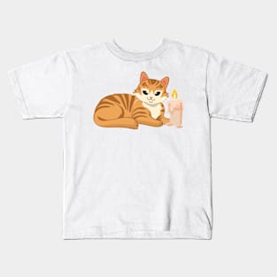 Easily Distracted by Cats and Candles Kids T-Shirt